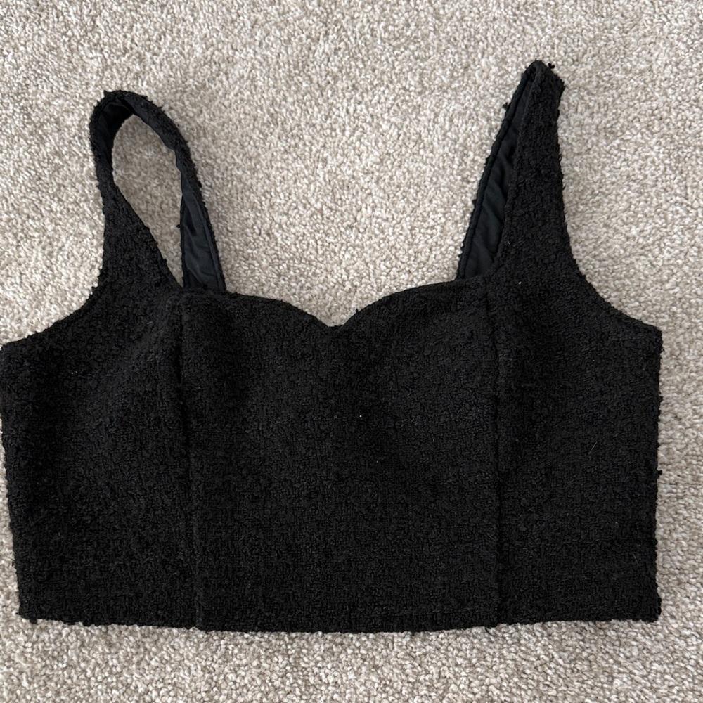 Abercrombie & Fitch Black Tweed Tank Top